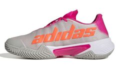 Женские теннисные кроссовки Adidas Barricade W - grey two/solar orange/team shock pink