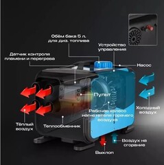 Дизельный отопитель автономный, 12-24-220В, 8000 Вт