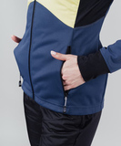 Премиальная куртка для лыж и зимнего бега Nordski Hybrid Pro Blue/Yellow W