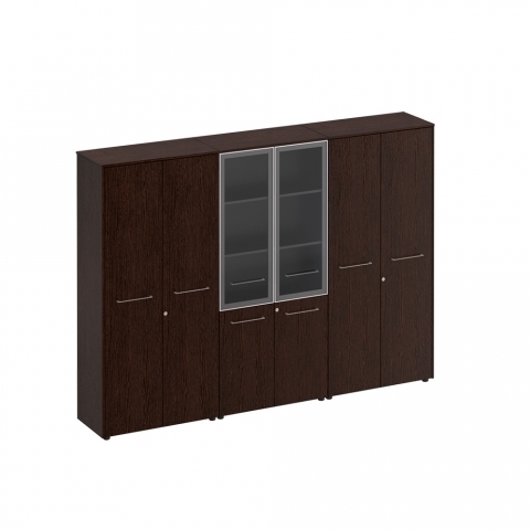 Шкаф комбинированный ( одежда - стекло - закрытый, 4 двери) (274x46x196)