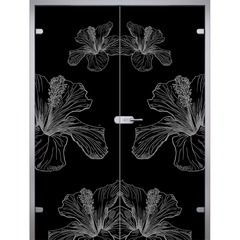 Купить Двустворчатая стеклянная дверь Gerda Black триплекс фотопечать