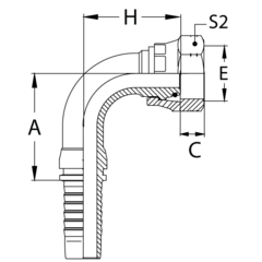 Фитинг DN 16 DKO-L (Г) 26x1.5 18 (90) накидная гайка POWERMASTER