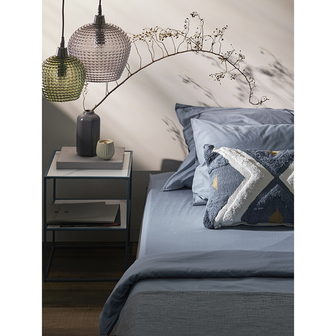 Простыня на резинке 180x200x30см Tkano Essential джинсово-синяя