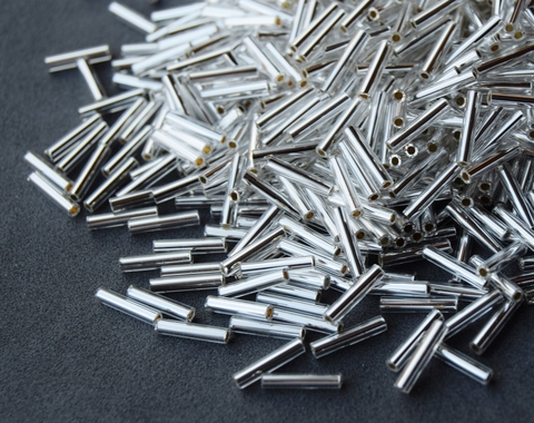 Стеклярус Тохо 9 мм 0021 серебристый