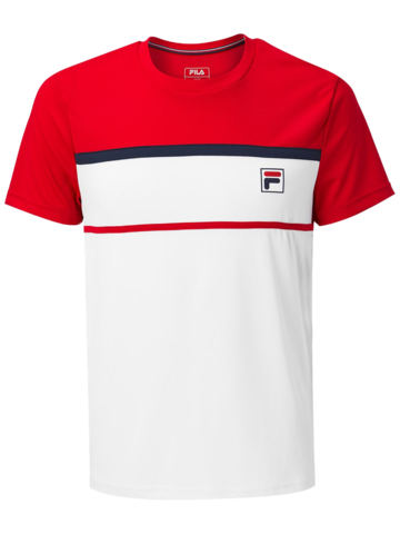 Детская теннисная футболка Fila T-Shirt Steve Boys - white/fila red