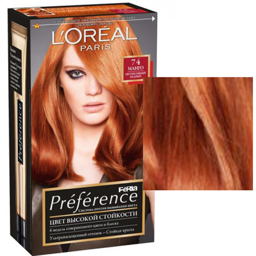 L'Oreal Paris Краска для волос 74 манго Преференс Ферия 168 мл