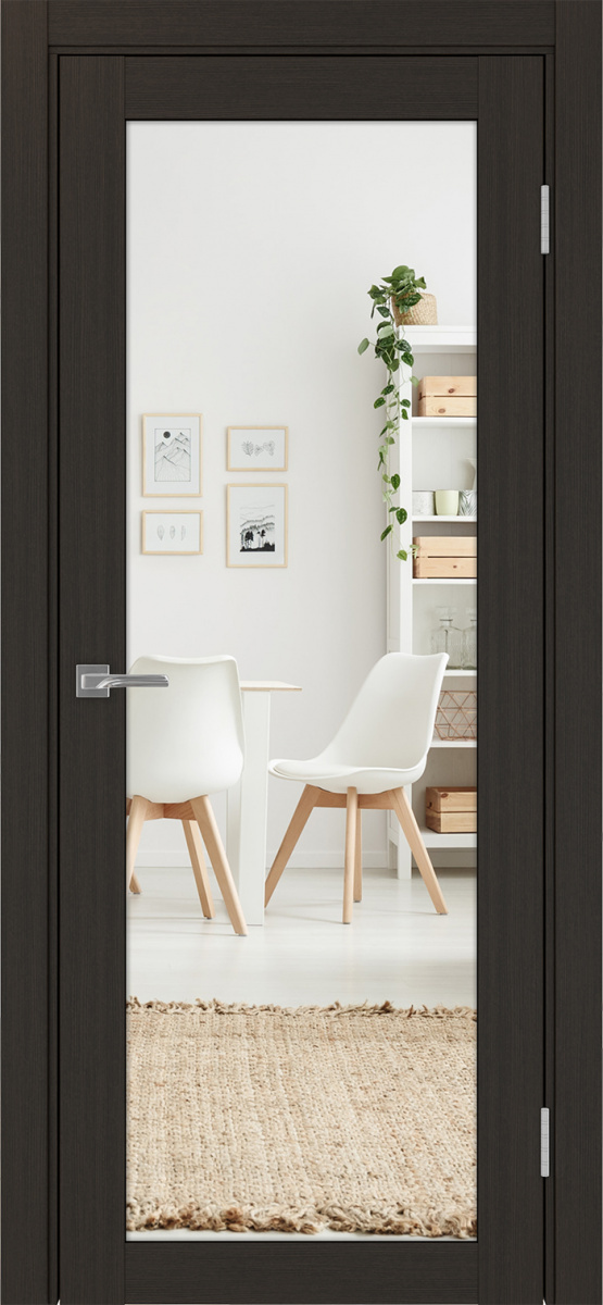 Дверь межкомнатная Оптима Порте Турин 501.2 (зеркало двухстороннее), цвет венге, экошпон, зеркало