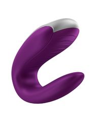 Фиолетовый вибромассажёр для пар Satisfyer Double Fun - 