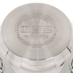 Кастрюля нерж, 2.8 л, с крыш, Daniks, Профессионал, SD-A92-18, индукц