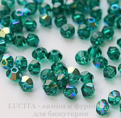 5328 Бусина - биконус Сваровски Emerald AB 3 мм, 10 штук