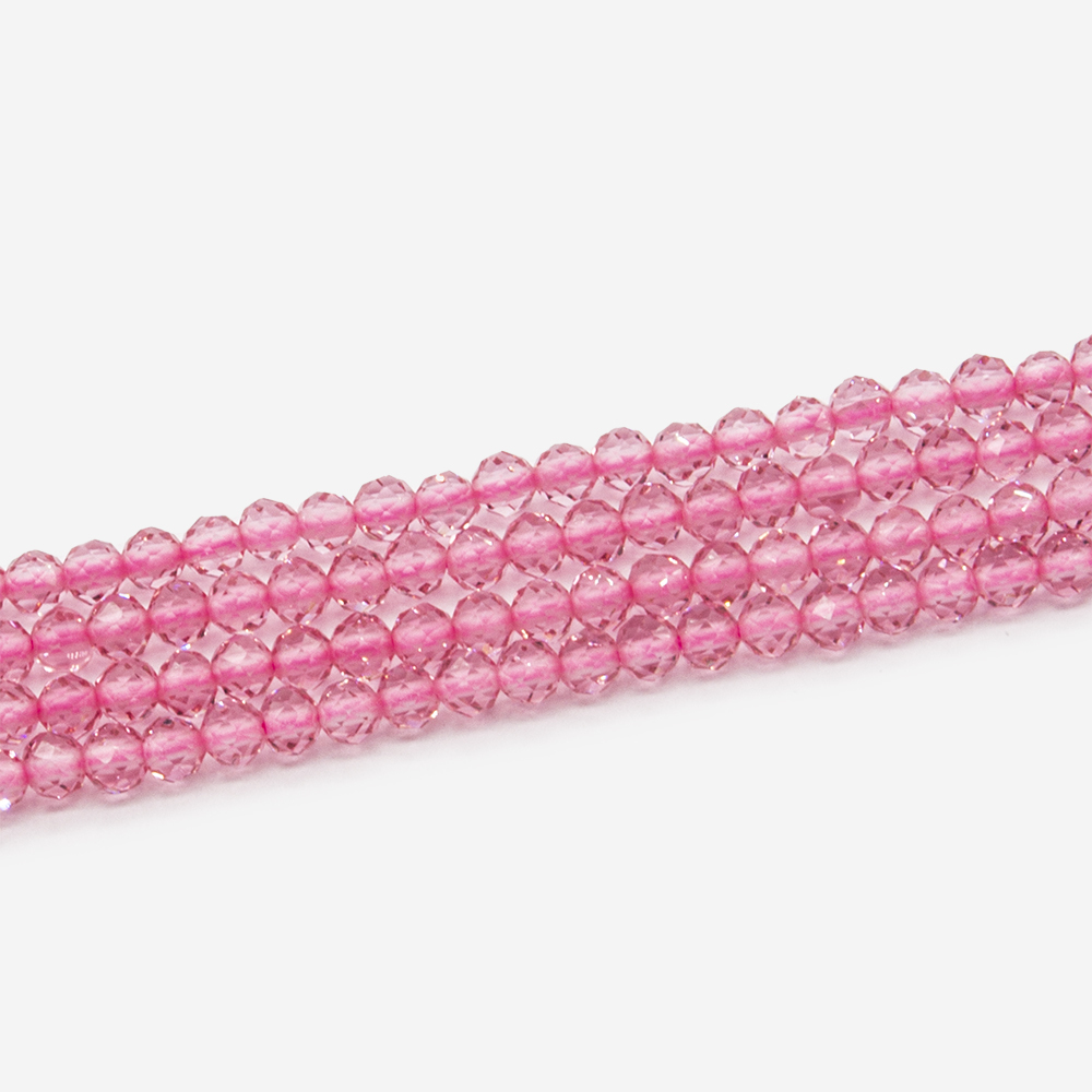 Нежно-розовая шпинель синтетическая, 2мм, шар, микроогранка
