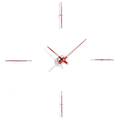 Часы Merlin 4 i RED, Nomon CHROME+RED (хром+красный лак). D=110см