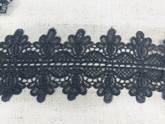 Кружево плетёное, ш. 9,5 см, тёмно-серый