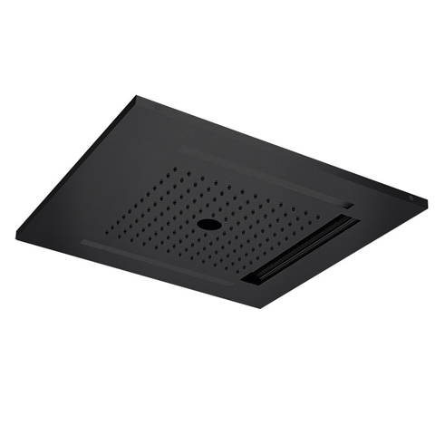 Almar E044259.MB Встраиваемый верхний душ 49,6х49,6 см, 3 типа струи, хромотерапия, цвет черный матовый