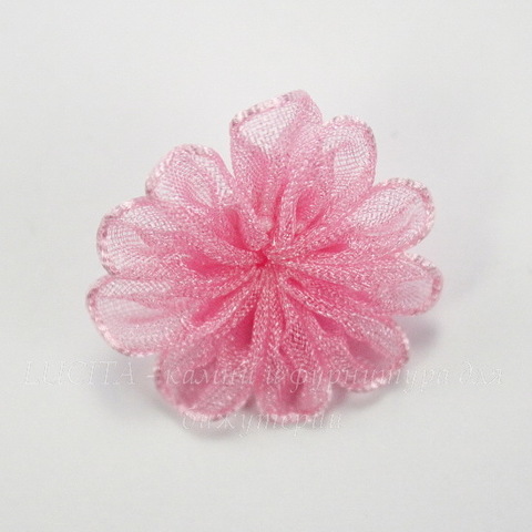 Цветочек розовый из органзы 28 мм ()