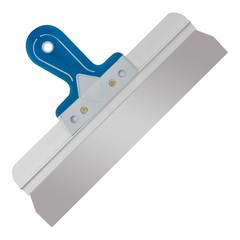 12-9-035 Шпатель фасадный прямой, нержавеющая сталь 0,6мм, двухкомпонентная литая рукоятка, 350мм (РемоКолор)