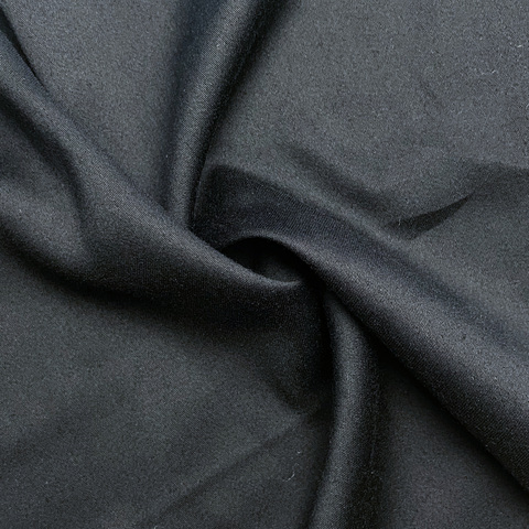 Штапель-шелк однотонный ш140см 97%rayon 3%спандекс, цвет черный