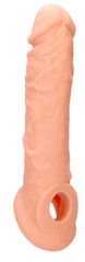 Телесная насадка с кольцом Penis Extender with Rings - 21 см. - 