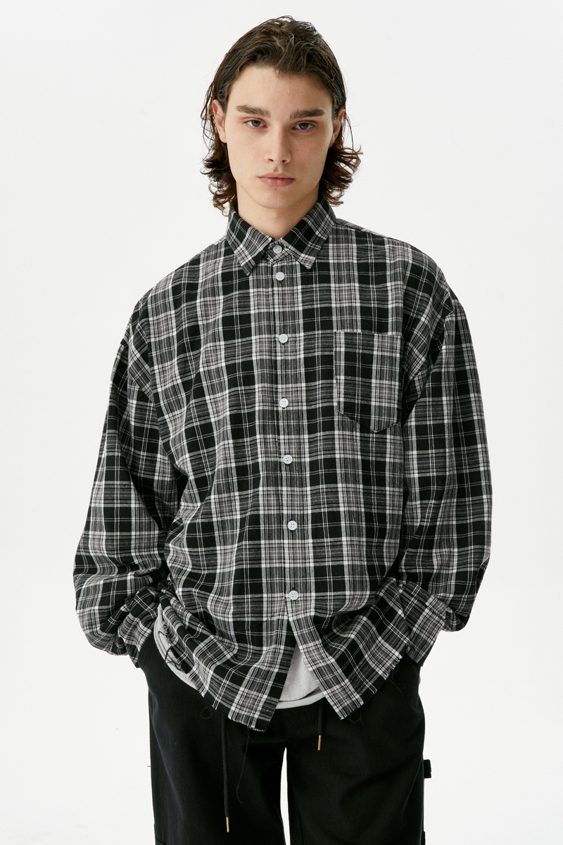 Черная рубашка в клетку Dover