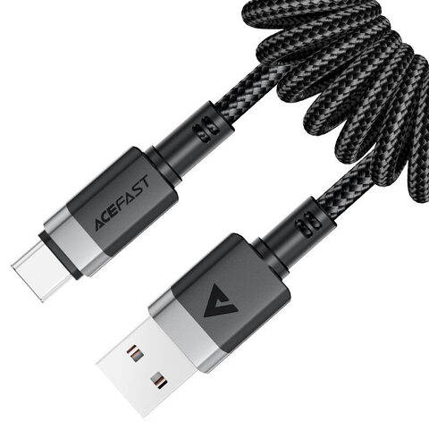 Кабель ACEFAST C14-04 USB-A To USB-C Spring Charging Data Cable, черный