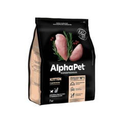 Сухой для котят, беременных и кормящих кошек AlphaPet Superpremium (АльфаПет) 7кг с цыпленком сухой для котят