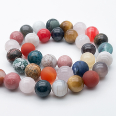 Натуральные камни микс, диаметр около 10,1-10,8 мм, цена за нить 38 шт