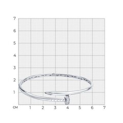 Браслет жесткий ГВОЗДЬ из серебра 925 пробы с фианитами style by CARTIER