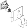 Kludi 547590575 Kludi 547590575 DECUS Встраиваемый смеситель для ванны и душа, SLIM.BOXX 88022 хром
