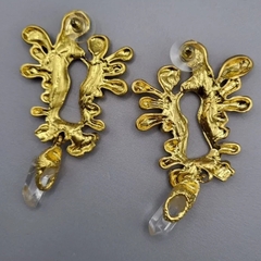 73346- Серьги ФОНТАН в стиле Schiaparelli с кристаллами