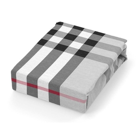 Простыня на резинке 200*160*25 SQUARE BURBERRY GREY, 100% хлопок