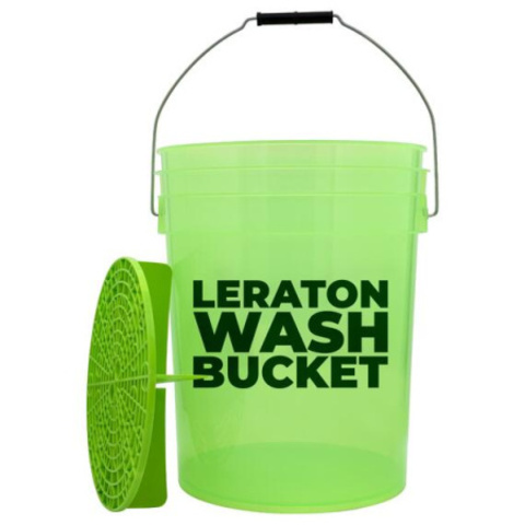 LERATON BUCKET WBG Прозрачное ведро для мойки автомобилей с сепаратором (зелёное) 20л