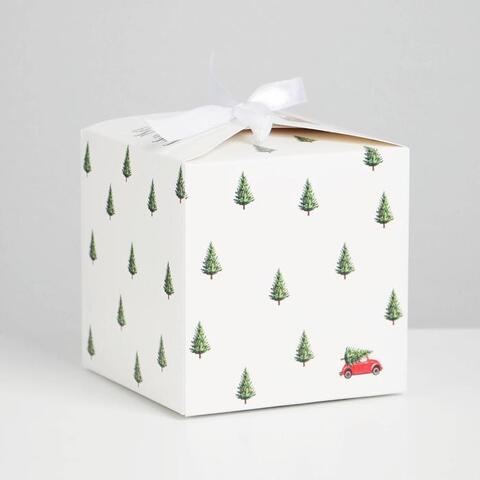 Коробка сборная одиночная куб, «С Новым годом», 12*12*12 см