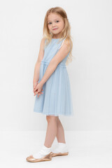 платье  для девочки  КР 5734/голубой,любимые ромашки к563