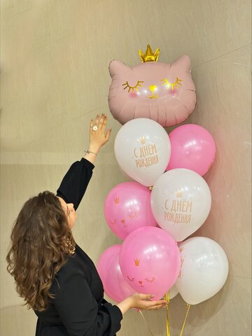 Связка гелиевых шаров Котенок Принцесса