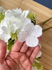 Гортензия искусственная, букет 7 веток - 7 голов, цвет белый, 37 см, набор 2 букета