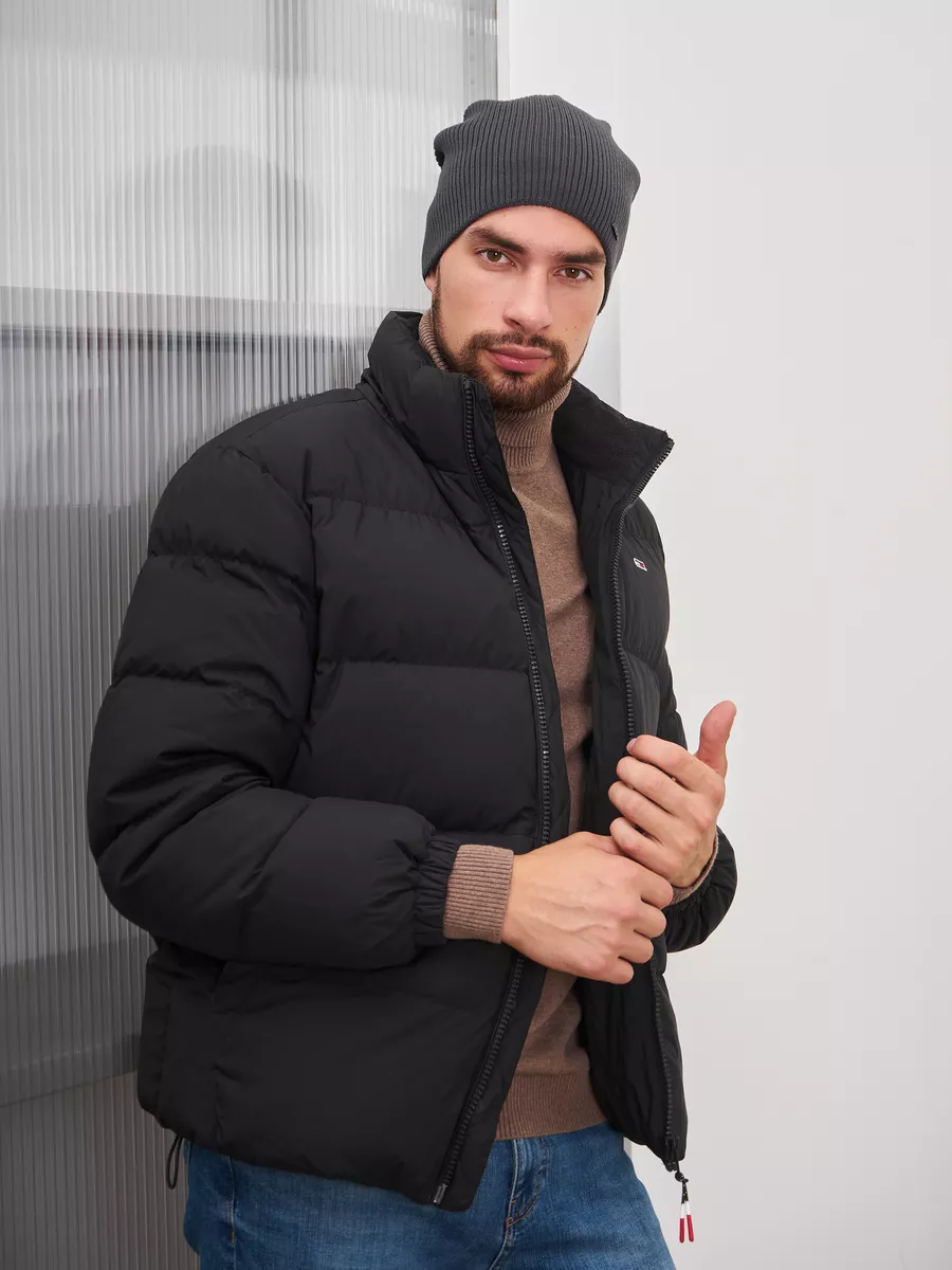 Шапка зимняя на флисе вязаная бини