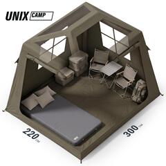 Надувная палатка UNIX Camp Vega 3х2 зеленый (+ навес)
