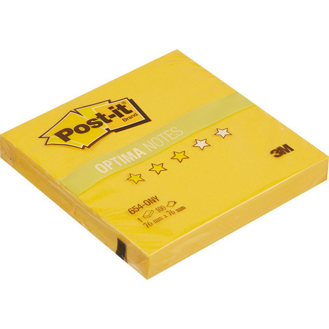 Стикеры Post-it Original Лето 76x76 мм неоновые желтые (1 блок, 100 листов)