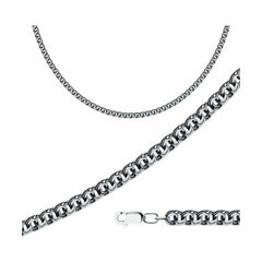 998140904  -Цепь толстая из черненного серебра с алмазными гранями, плетение бисмарк ручной