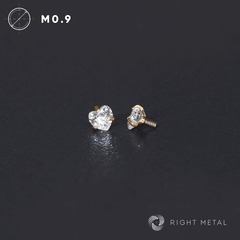 Cubic Zirconia Heart Crystal PVD Yellow