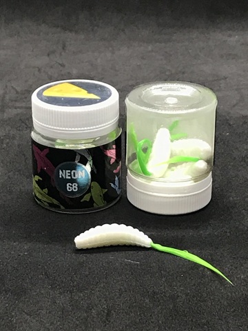 NEON 68 Maggot fly 33 мм (6 шт) БЕЛЫЙ-ЗЕЛЕНЫЙ продажа от 2 шт.