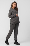 Утепленный спортивный костюм для беременных и кормящих 15069 серый