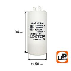 Конденсатор UNITED PARTS CBB60, 40 мкФ, 450В, клеммы (90-0352)