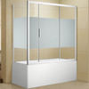 Aquanet 254247 Aquanet Practic, Шторка для ванны х боковое стекло 1500х800мм, полоска, хром, 6мм (254247)
