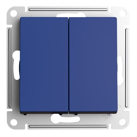 Выключатель двухклавишный 10AX 250 В. Цвет Аквамарин. Schneider Electric AtlasDesign. ATN001151