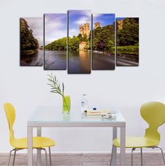 Модульная картина "Дом у реки"