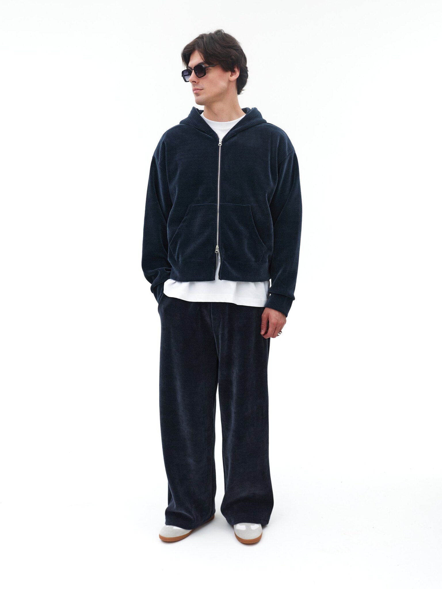 Синий велюровый спортивный костюм COMA