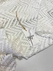 Плательно-костюмное плетеное кружево (100%полиамид, Белый/фигурный зигзаг, 128, 180 гр/м2)