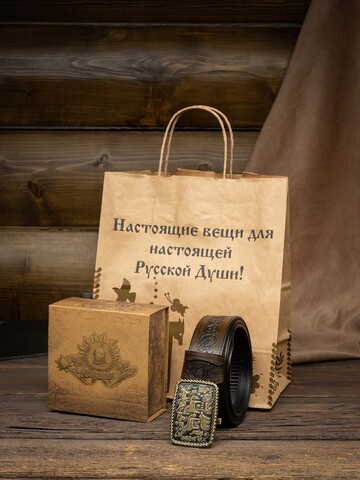 Кожаный ремень «Воронежский» на бляхе автомат