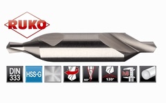Сверло центровочное 3,15x50,0мм S=8,0мм №А HSS-G DIN333 Ruko 217315